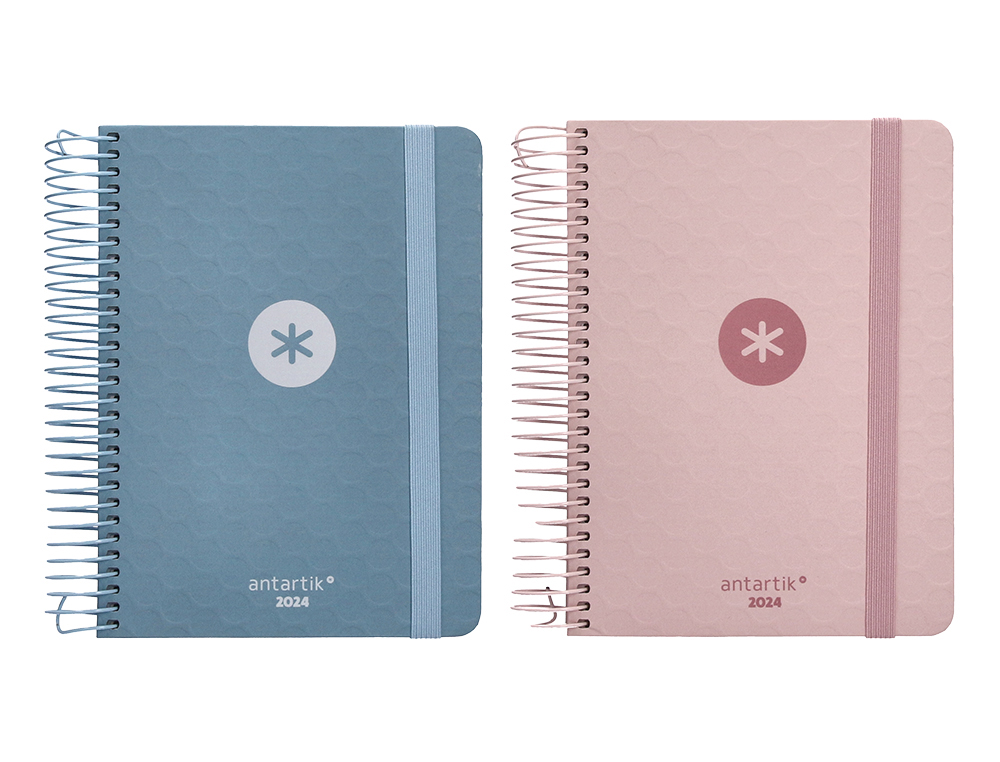 AGENDA DE OFICINA ANTARTIK A6+ 2024 DIA PAGINA 80 GR CON SOBRE Y 3 HOJAS PEGATINAS COLORES SURTIDOS 130X175 MM