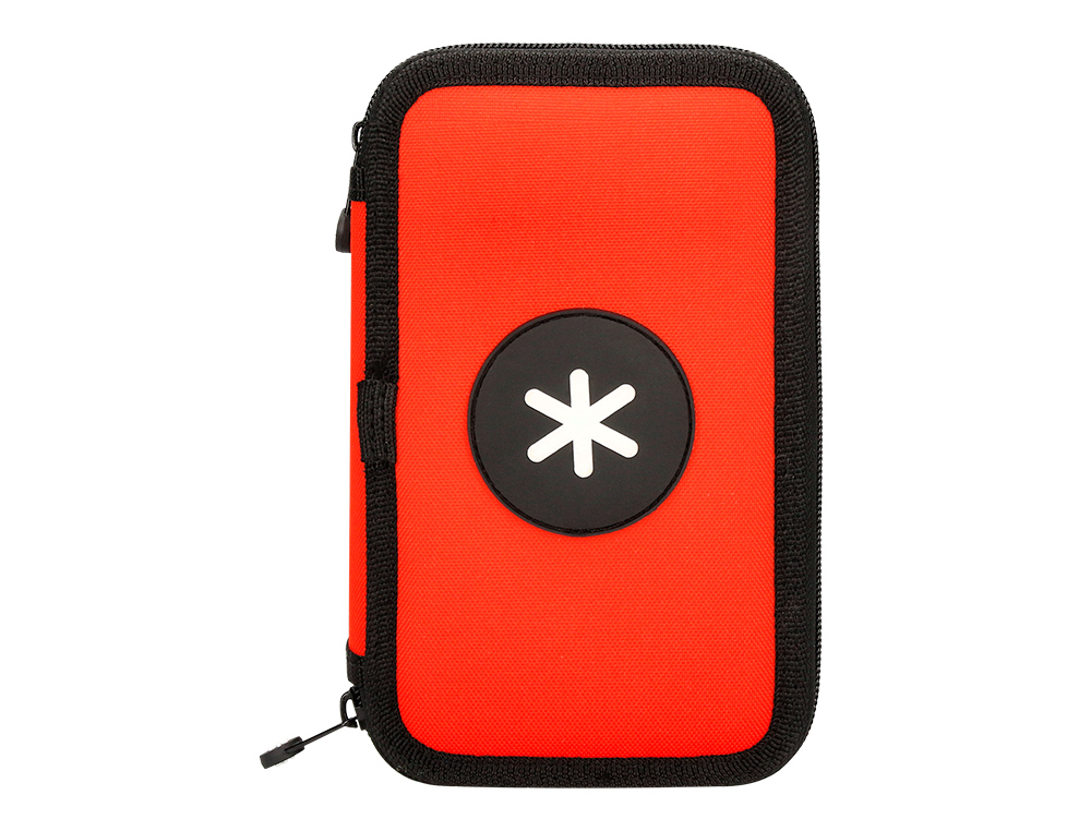 PLUMIER ESCOLAR ANTARTIK DOBLE CREMALLERA COLOR ROJO 28 PIEZAS