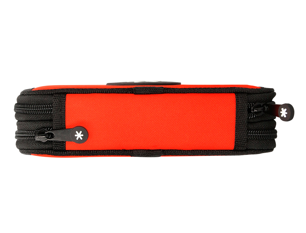 PLUMIER ESCOLAR ANTARTIK DOBLE CREMALLERA COLOR ROJO 28 PIEZAS
