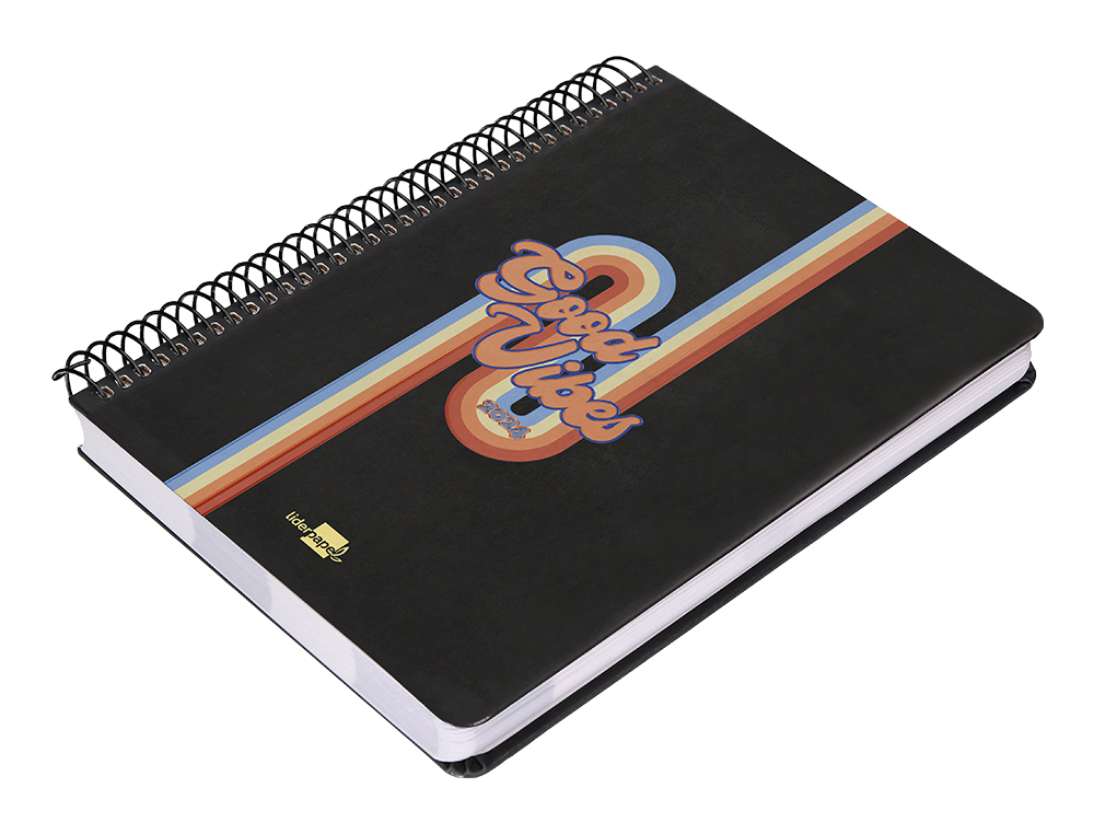 AGENDA ESPIRAL LIDERPAPEL ZANTE 15X21 CM 2024 DIA PAGINA COLOR NEGRO PAPEL 70 GR