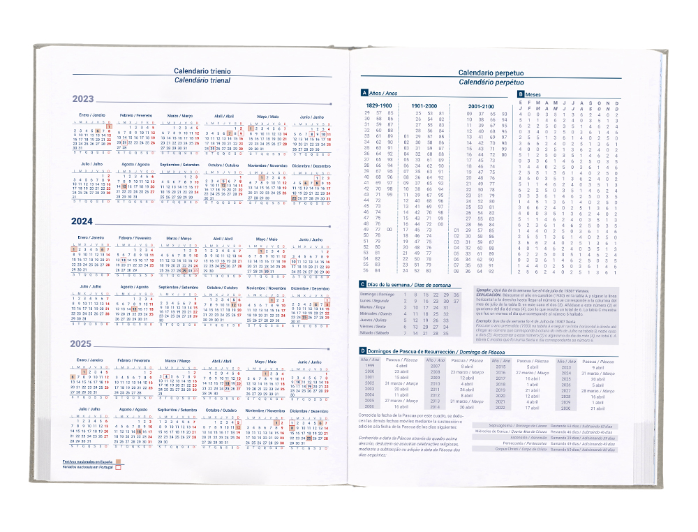 AGENDA ENCUADERNADA LIDERPAPEL CRETA 17X24 CM 2024 DIA PAGINA COLOR GRIS PAPEL 70 GR