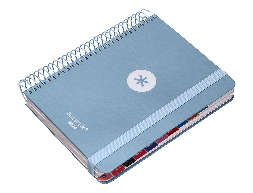 AGENDA DE OFICINA ANTARTIK A6+ 2024 DIA PAGINA 80 GR CON SOBRE Y 3 HOJAS PEGATINAS COLORES SURTIDOS 130X175 MM