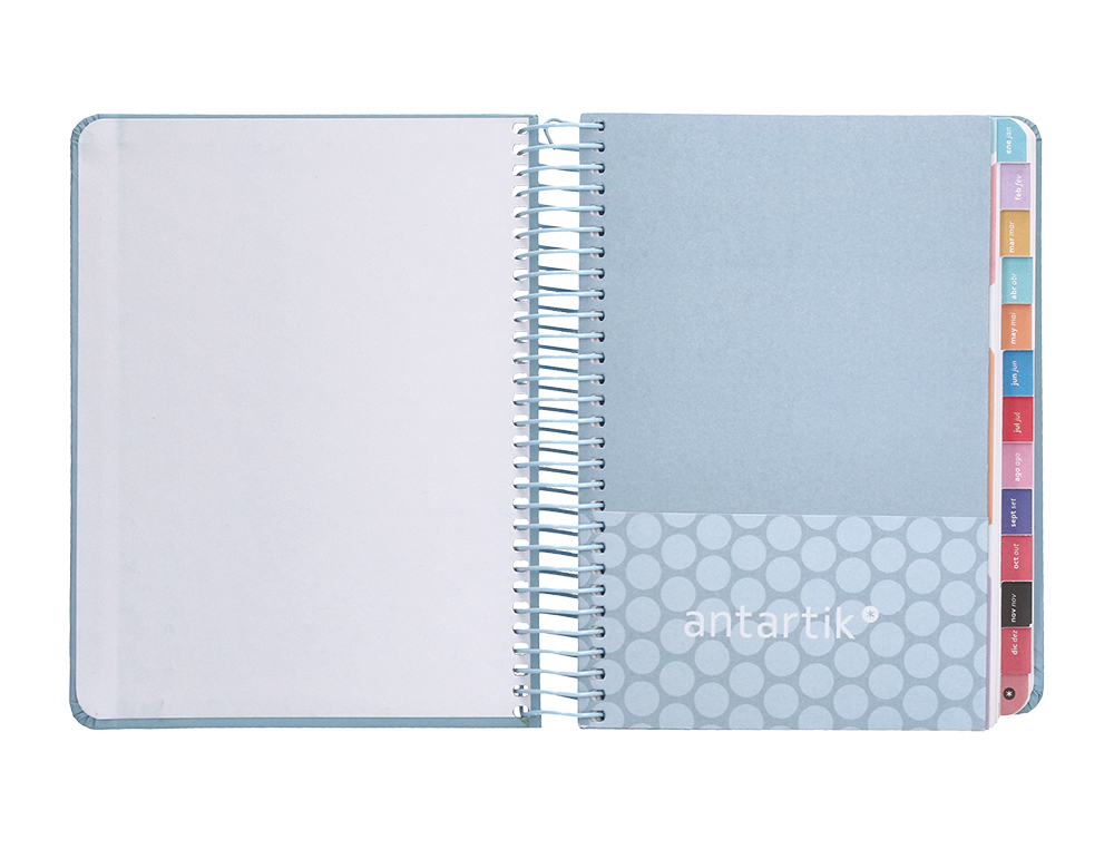 AGENDA DE OFICINA ANTARTIK A6+ 2024 DIA PAGINA 80 GR CON SOBRE Y 3 HOJAS PEGATINAS COLORES SURTIDOS 130X175 MM