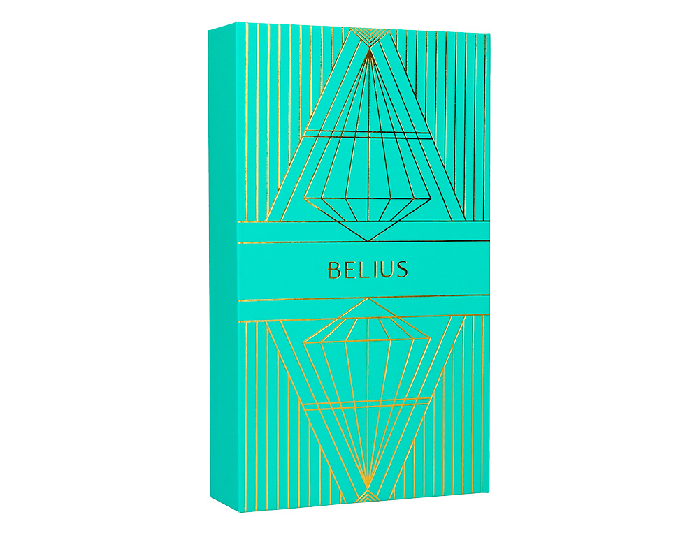 PLUMA Y ESTUCHE BELIUS SOIREE COLOR ART DECO TURQUESA DORADO TINTA AZUL CAJA DE DISEO