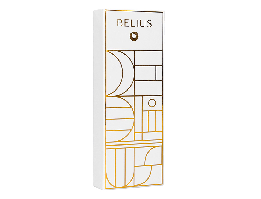 BOLIGRAFO BELIUS CARTE BLANCHE COLOR Y BLANCO DORADO TINTA AZUL CAJA DE DISEO