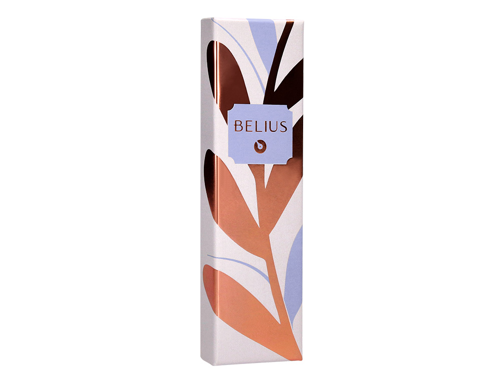 BOLIGRAFO BELIUS ROSE ALUMINIO COLOR LAVANDA/ORO ROSA TINTA AZUL CAJA DE DISEO
