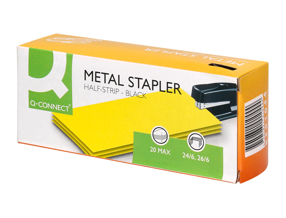 GRAPADORA Q-CONNECT KF01044 METALICA NEGRA CAPACIDAD 20 HOJAS
