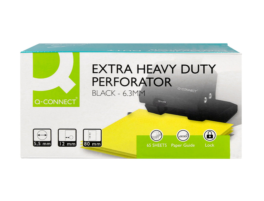 TALADRADOR Q-CONNECT KF01237 NEGRO ABERTURA 6,5 MM CAPACIDAD 65 HOJAS