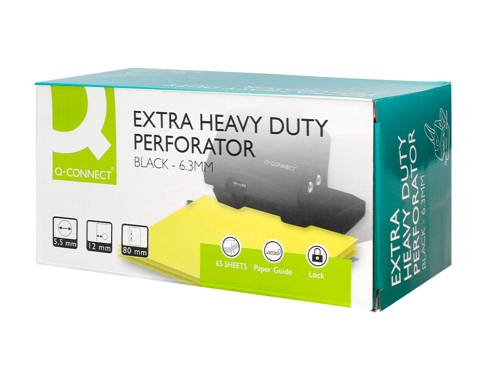 TALADRADOR Q-CONNECT KF01237 NEGRO ABERTURA 6,5 MM CAPACIDAD 65 HOJAS