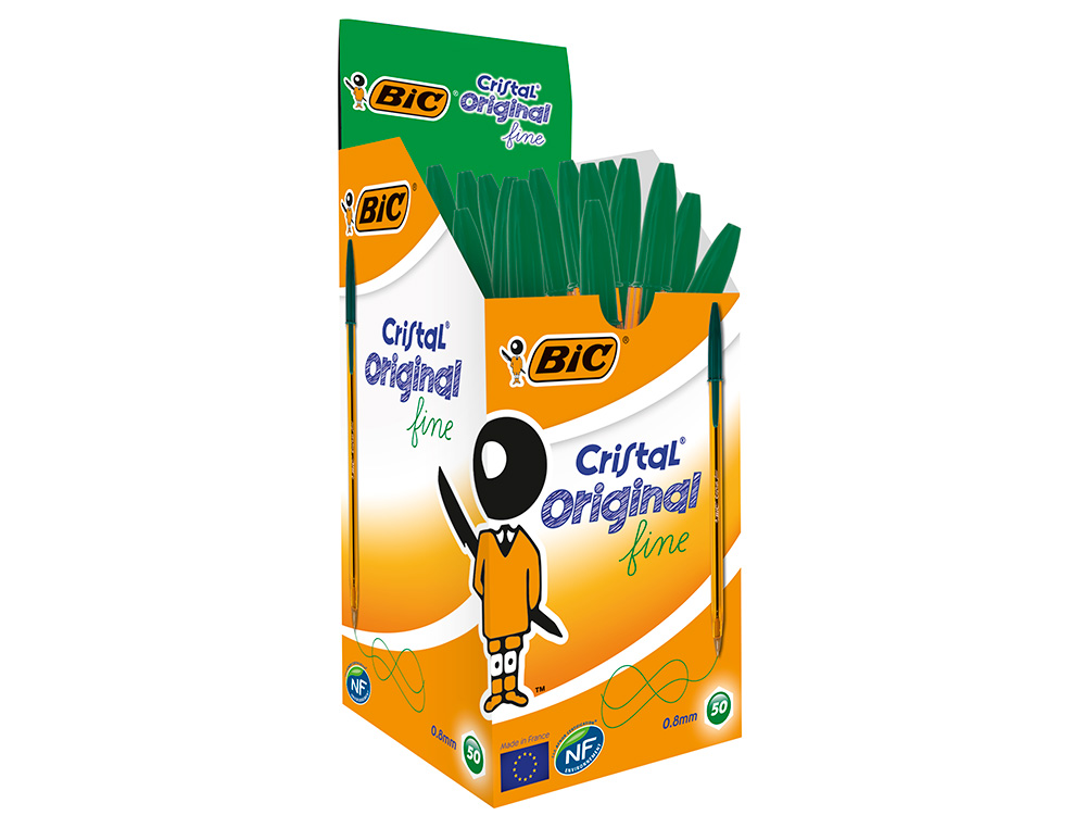 BOLIGRAFO BIC CRISTAL PUNTA FINA VERDE
