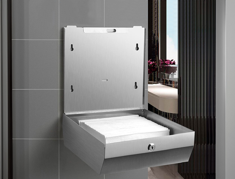 DISPENSADOR Q-CONNECT DE TOALLITAS DE PAPEL ACERO INOXIDABLE 283X100X365 MM
