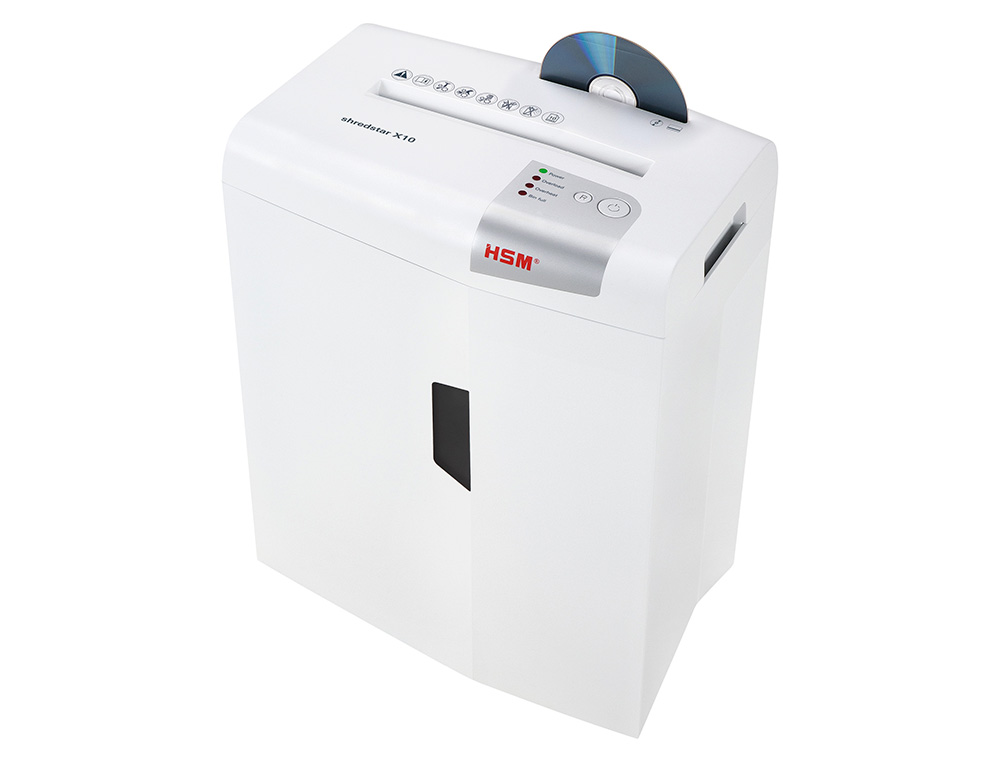 DESTRUCTORA DE DOCUMENTOS HSM SHREDSTAR X10 CAPACIDAD DE CORTE 10H EN PARTICULAS DESTRUYE GRAPAS CLIPS CD Y TARJETAS