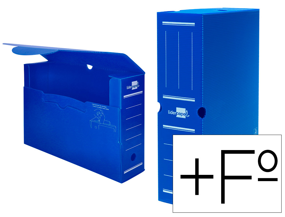 CAJA ARCHIVO DEFINITIVO PLASTICO LIDERPAPEL AZUL 387X275X105 MM