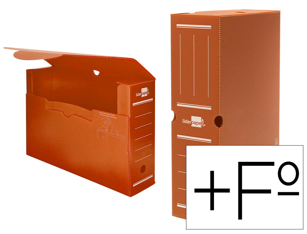 CAJA ARCHIVO DEFINITIVO PLASTICO LIDERPAPEL MARRON 387X275X105 MM
