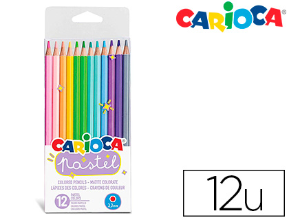 LAPICES DE COLORES CARIOCA PASTEL BLISTER DE 12 COLORES SURTIDOS