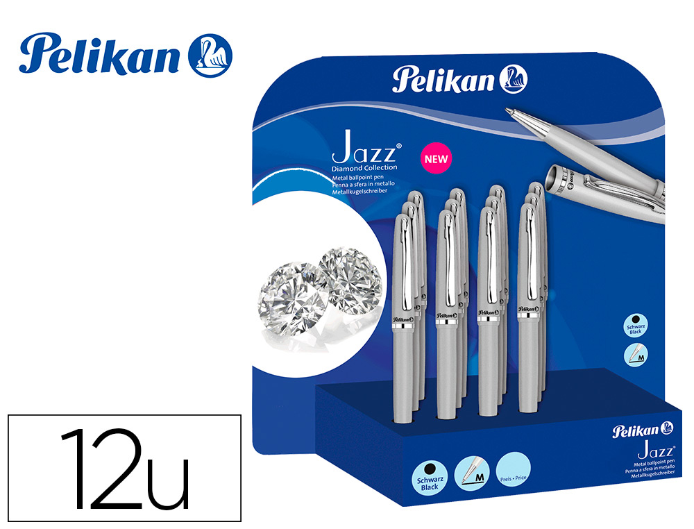 BOLIGRAFO PELIKAN JAZZ DIAMOND COLLECTION EXPOSITOR DE 12 UNIDADES