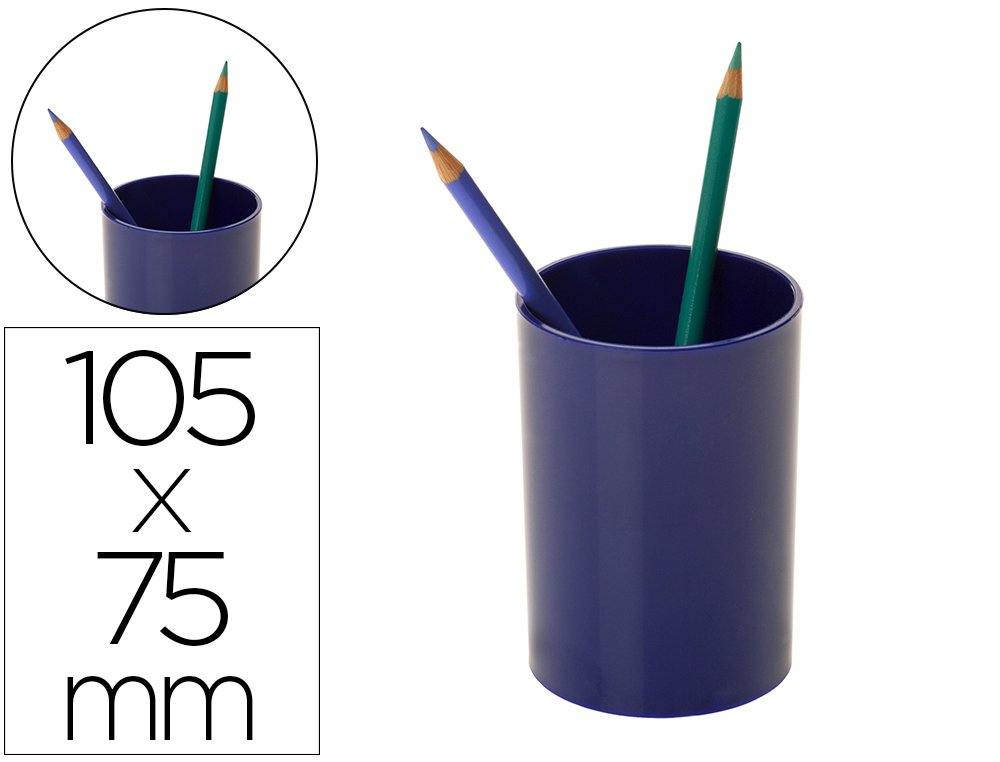CUBILETE PORTALAPICES ARCHIVO 2000 ANTIMICROBIANO REDONDO DIAMETRO 75 MM ALTURA 105 MM AZUL