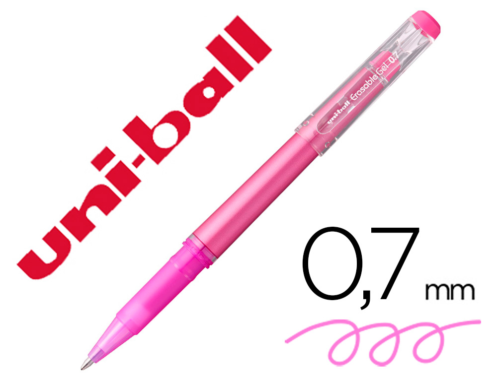 ROTULADOR UNI-BALL ROLLER UF-222 TINTA GEL BORRABLE 0,7 MM ROSA