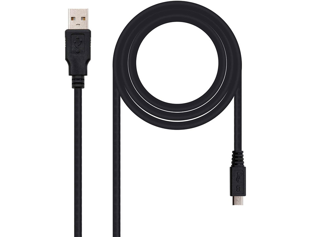 CABLE USB NANOCABLE 2.0 TIPO A/M-MICRO USB B/M COLOR NEGRO LONGITUD 0,8 M