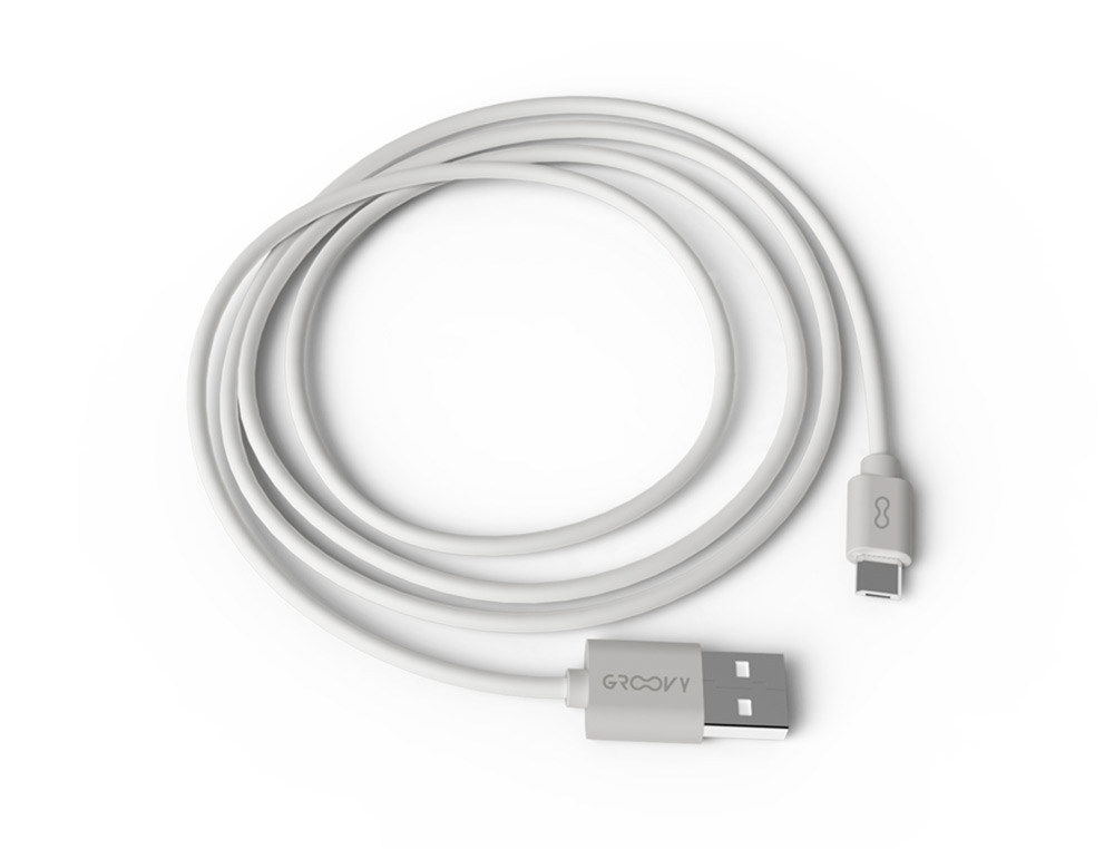 CABLE GROOVY USB-A A MICRO USB LONGITUD 1 MT COLOR BLANCO