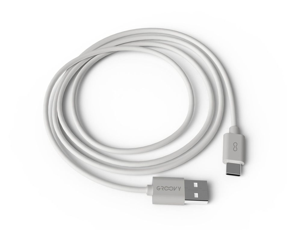 CABLE GROOVY USB-A A TIPO C LONGITUD 1 MT COLOR BLANCO