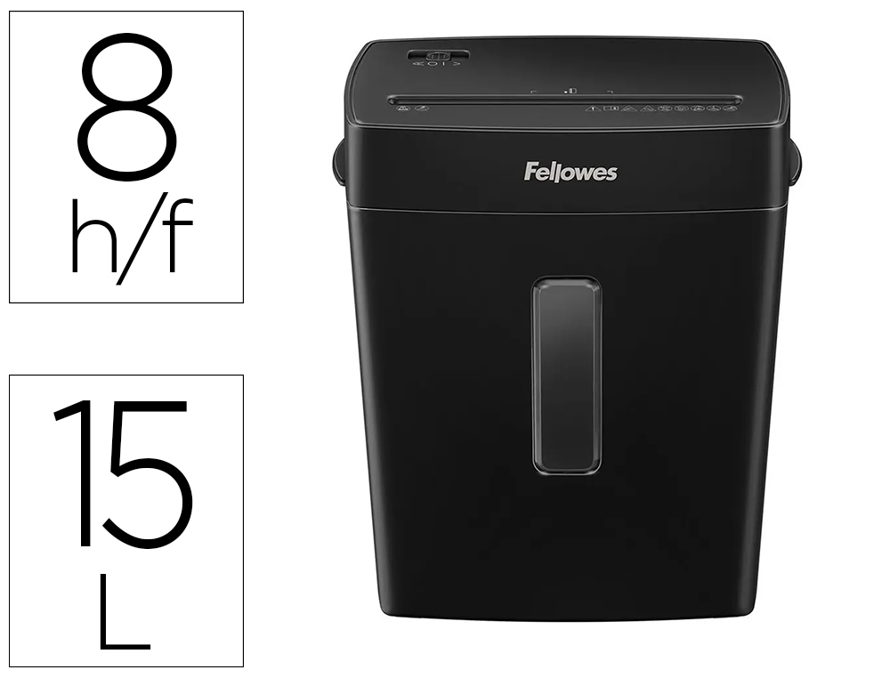 DESTRUCTORA DE DOCUMENTOS FELLOWES P-42C CAPACIDAD 8H SEGURIDAD P4 GRAPAS Y TARJETAS PAPELERA 15 L