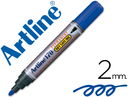 ROTULADOR ARTLINE MARCADOR PERMANENTE 170 AZUL PUNTA REDONDA 2MM ANTISECADO