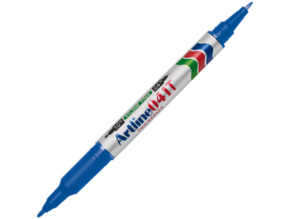 ROTULADOR ARTLINE MARCADOR PERMANENTE EK-041T AZUL DOBLE PUNTA 0.4 Y 1.0 MM